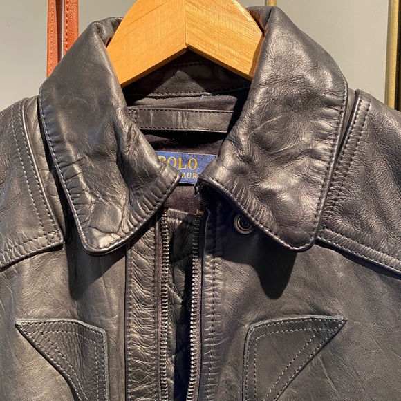 Polo Ralph Lauren Black Leather Jacket - Picture 3 of 9